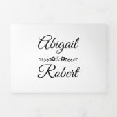 Elegante zwart-wit typografie foto bruiloft drieluik uitnodiging (Cover)