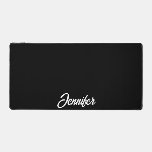 Elegante zwart-wit typografie naam bureaumat (Voorkant)