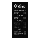 Elegante zwart-wit typografie Salon Menu Kaarten (Voorkant)