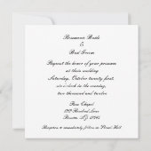 Elegante zwart-wit uitnodigingen (Achterkant)