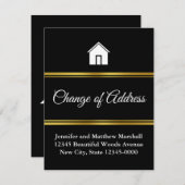 Elegante zwart-wit verandering van adres aankondiging (Voorkant / Achterkant)