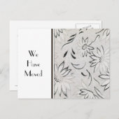 Elegante zwart-wit verandering van adres Sjabloon (Voorkant / Achterkant)