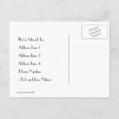 Elegante zwart-wit verandering van adres Sjabloon (Achterkant)