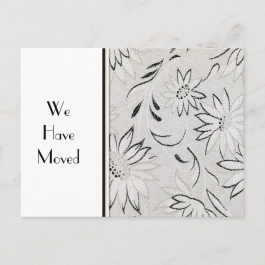 Elegante zwart-wit verandering van adres Sjabloon (Voorkant)