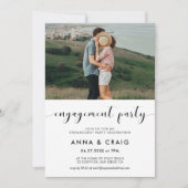 Elegante zwart-wit verlovingsfeestfoto kaart (Voorkant)