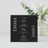 Elegante zwart-wit vetgedrukte script bruiloft ple kaart (Staand voorkant)