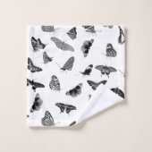 Elegante zwart-wit vlinders badhanddoek set bad handdoek (Wasdoekje)