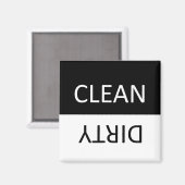 Elegante zwart-wit vuile schone vaatwasser magneet (Voorkant / Achterkant)