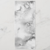 Elegante zwart-wit Waterverf marmeren bruiloft Programmakaart (Achterkant)