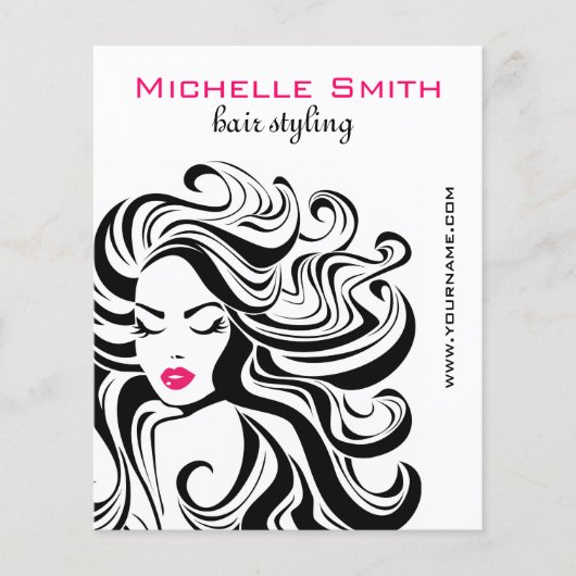 Elegante zwart wit Wavy kapsel Hair Extensions Flyer (Voorkant)