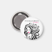 Elegante zwart wit Wavy kapsel Hair Extensions Magneet (Voorkant / Achterkant)