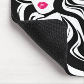 Elegante zwart wit Wavy kapsel Hair Extensions Muismat (Hoek)