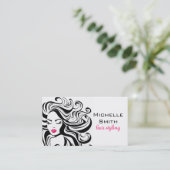 Elegante zwart wit Wavy kapsel Hair Extensions Visitekaartje (Staand voorkant)