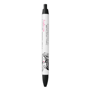 Elegante zwart wit Wavy kapsel Hair Extensions Zwarte Inkt Pen