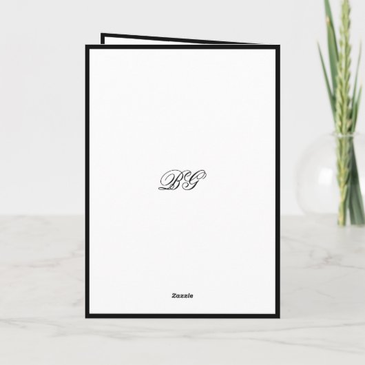 Elegante Zwart Wit Wedding Orde van Service Programma (Achterkant)