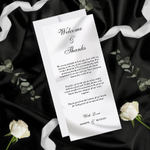 Elegante zwart-wit welkom en Bedankt