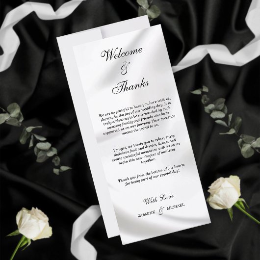 Elegante zwart-wit welkom en Bedankt