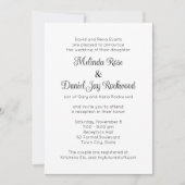 Elegante zwart-wit wervelende bruiloft receptie kaart (Voorkant)