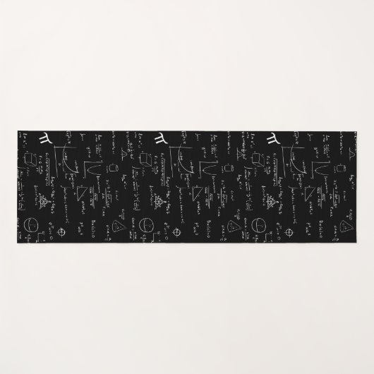 Elegante zwart-wit wiskundige formules vergelijkin yogamat (Voorkant (horizontaal))