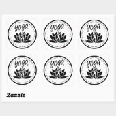 Elegante Zwart & Wit Yoga Sticker | Lotus Bloem (Vel)