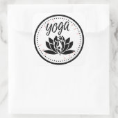 Elegante Zwart & Wit Yoga Sticker | Lotus Bloem (Tas)