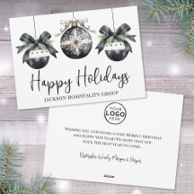 Elegante Zwart Wit Zakelijk Logo Kerstmis