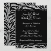 Elegante zwart-wit zebra bruiloft kaart (Voorkant / Achterkant)