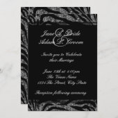 Elegante zwart-wit Zebra bruiloft Kaart (Voorkant / Achterkant)