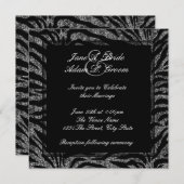 Elegante zwart-wit Zebra bruiloft Kaart (Voorkant / Achterkant)