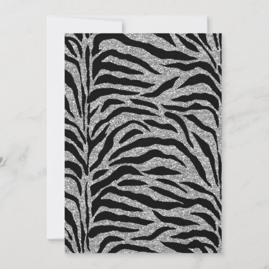 Elegante zwart-wit Zebra bruiloft Kaart (Achterkant)