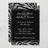 Elegante zwart-wit Zebra bruiloft Kaart (Voorkant / Achterkant)