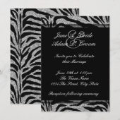 Elegante zwart-wit zebra bruiloft kaart (Voorkant / Achterkant)