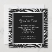 Elegante Zwart-Wit Zebra Feest Kaart (Achterkant)