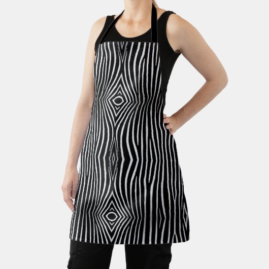 Elegante zwart-wit zebra patroon bandana schort (Insitu)