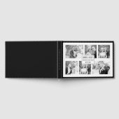 Elegante zwart-wit zes foto collage bruiloft gastenboek (Volledig)