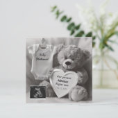 Elegante zwart-wit zwangerschapsaankondiging kaart (Staand voorkant)