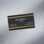 Elegante zwart-witgouden rand visitekaartje magneet (Voorbeeld)