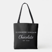 Elegante Zwart Witte Aangepaste Chocolade Klant Ca Tote Bag (Achterkant)