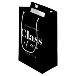 Elegante Zwart Witte Afstudeerfeest Aanpasbaar Klein Cadeauzakje