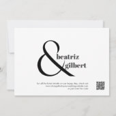 Elegante zwart-witte Ampersand Save the Date (Achterkant)