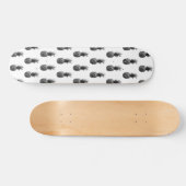 Elegante zwart-witte ananas persoonlijk skateboard (Horizontaal)