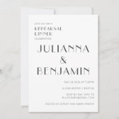 Elegante Zwart Witte Art Deco Oefenavondmaal Kaart (Voorkant)