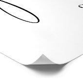 Elegante zwart-witte Baby Sprinkle welkomstbord Poster (Hoek)