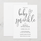 Elegante zwart-witte Baby sproeidouche Kaart (Voorkant / Achterkant)