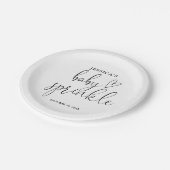 Elegante zwart-witte Baby sproeidouche Papieren Bordje (Gekanteld)