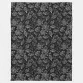 Elegante zwart-witte bloem gepersonaliseerd fleece deken (Voorkant)