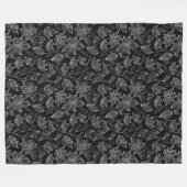 Elegante zwart-witte bloem gepersonaliseerd fleece deken (Voorkant (Horizontaal))