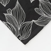 Elegante zwart-witte bloem gepersonaliseerd fleece deken (Hoek)