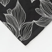 Elegante zwart-witte bloem gepersonaliseerd fleece deken (Hoek)