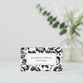 Elegante zwart witte bloem Professional Visitekaartje (Staand voorkant)